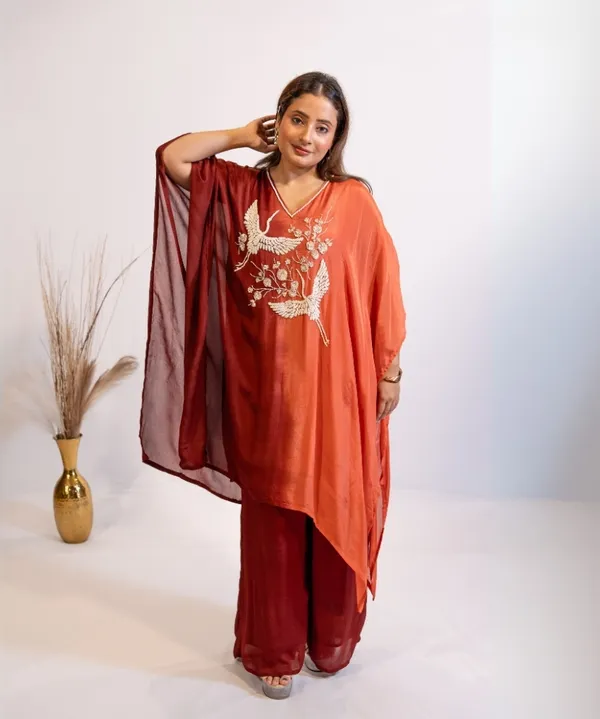 Rust_&_Red_Ombre_Shaded_Co-Ord_Set_For_Women