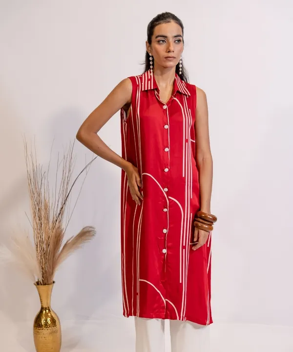 Cherry_Red_Buttoned_Down_Co-Ord_Set_For_Women