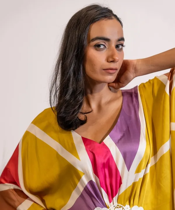 Sunshine_Splash_Abstract_Print_Kaftan_Dress_For_Women