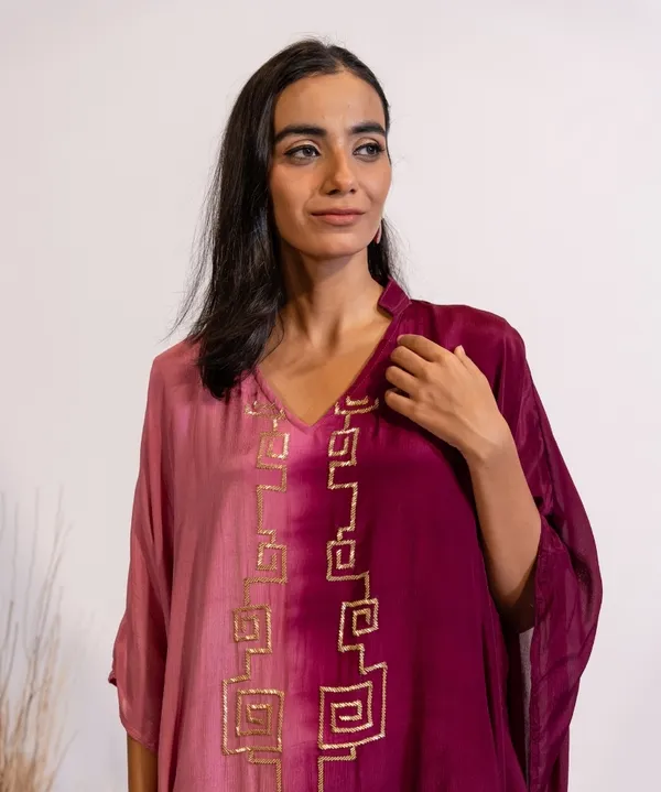 Wine_&_Rose_Ombre_Shaded_Kaftan_Dress_For_Women