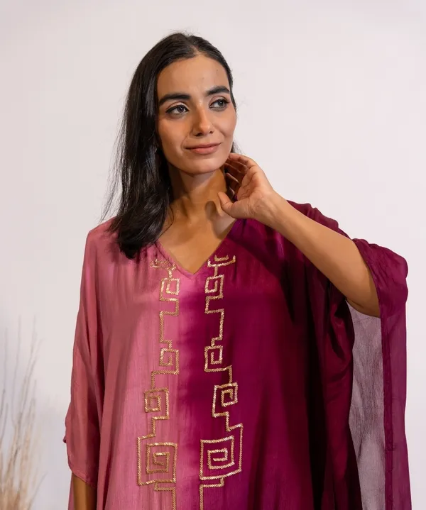 Wine_&_Rose_Ombre_Shaded_Kaftan_Dress_For_Women