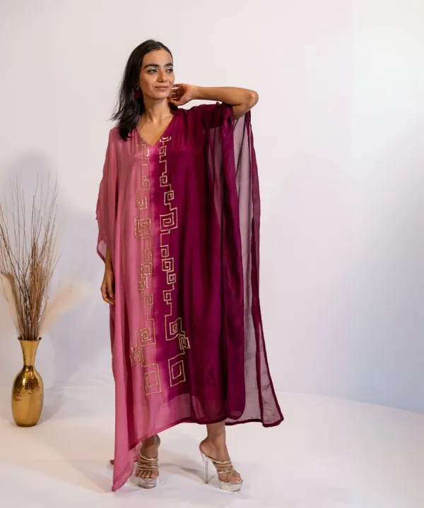 Wine_&_Rose_Ombre_Shaded_Kaftan_Dress_For_Women