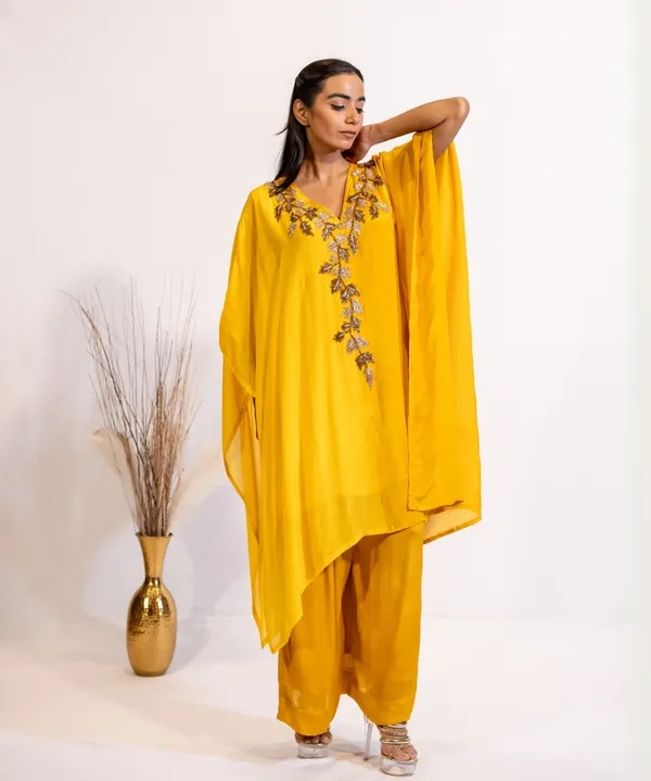 Sunlit_Mustard_Hand-Embellished_Georgette_Co-Ord_Set_For_Women