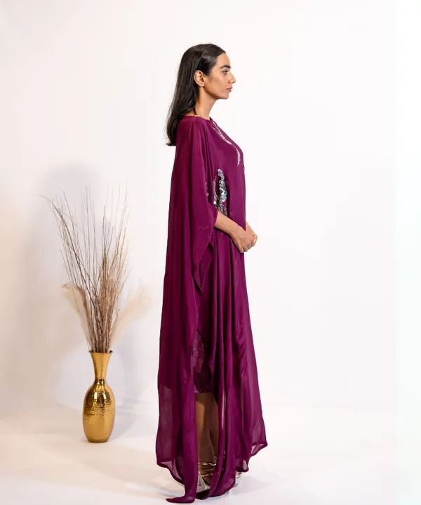 Plum_Hand-Embellished_Bird_Kaftan_Dress_For_Women