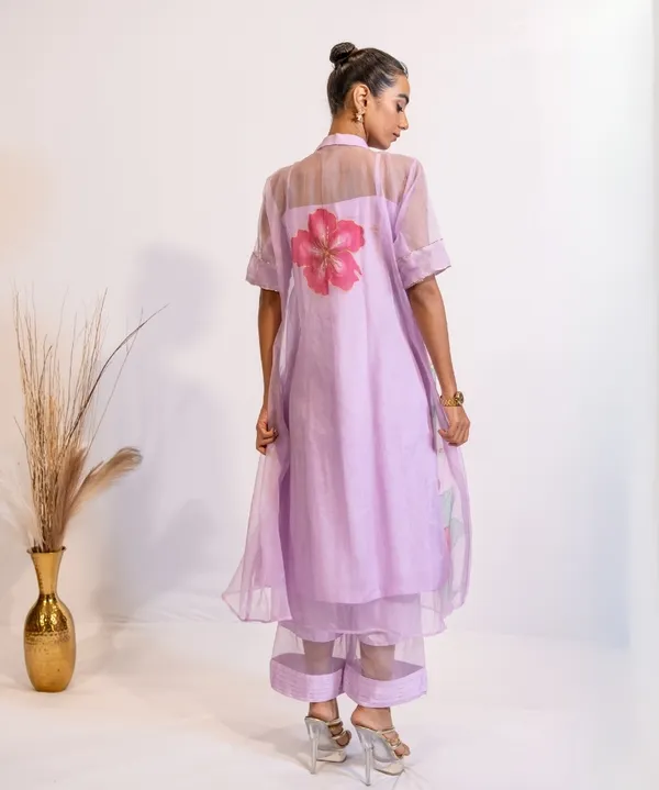 Lavender_Hand-Painted_Organza_Kurta_Set_For_Women