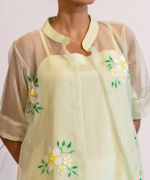 Pastel_Green_Hand-Painted_Organza_Kurta_Set_For_Women
