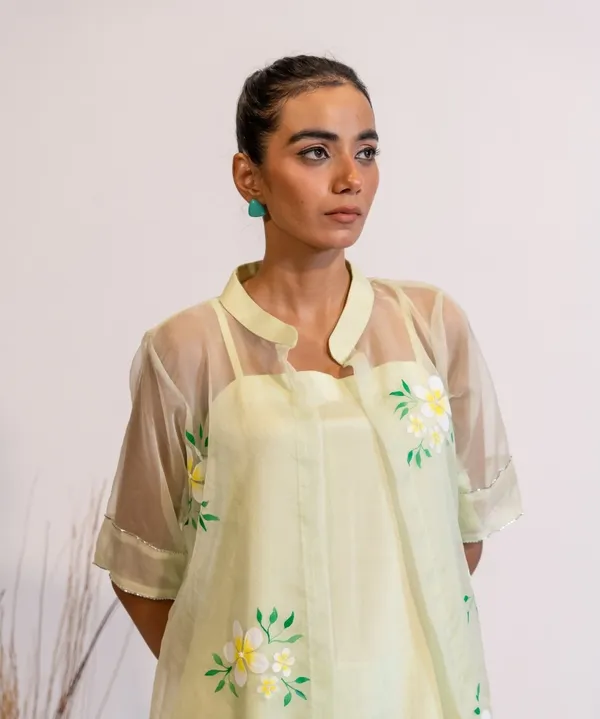 Pastel_Green_Hand-Painted_Organza_Kurta_Set_For_Women