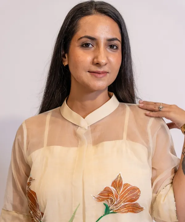 Rust_Horizon_Hand-Painted_Organza_Kurta_Set_For_Women