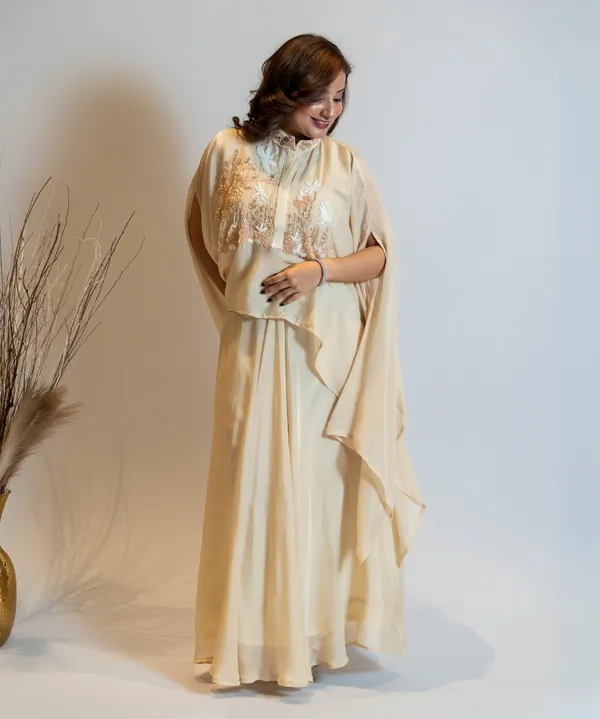 Champagne_Ivory_Hand-Embroidered_Georgette_Co-Ord_Set_For_Women