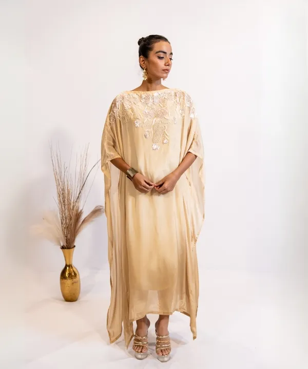 Champagne_Glow_Hand-Embellished_Georgette_Kaftan_For_Women