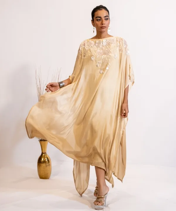 Champagne_Glow_Hand-Embellished_Georgette_Kaftan_For_Women