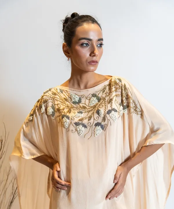 Champagne_Beige_Ombre_Embellished_Georgette_Kaftan_Dress_For_Women