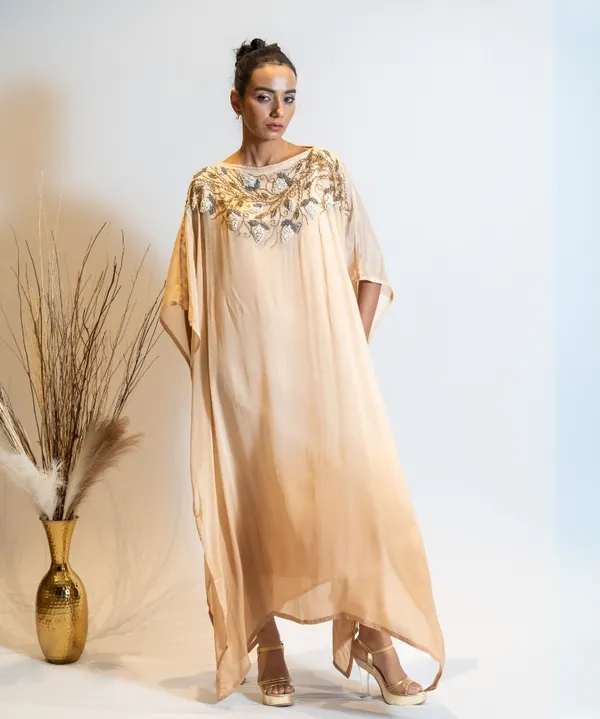 Champagne_Beige_Ombre_Embellished_Georgette_Kaftan_Dress_For_Women