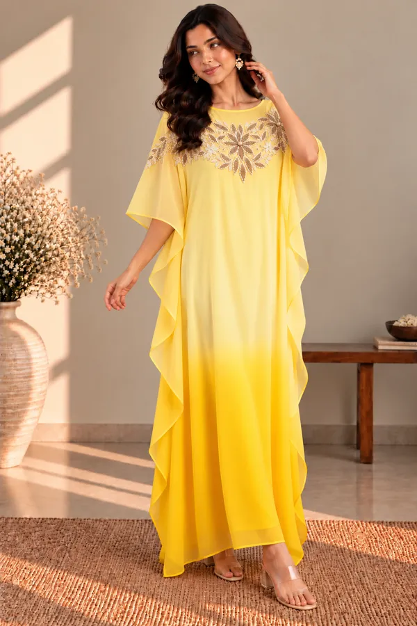 Yellow_Ombre_Shaded_Kaftan_Dress_For_Women_