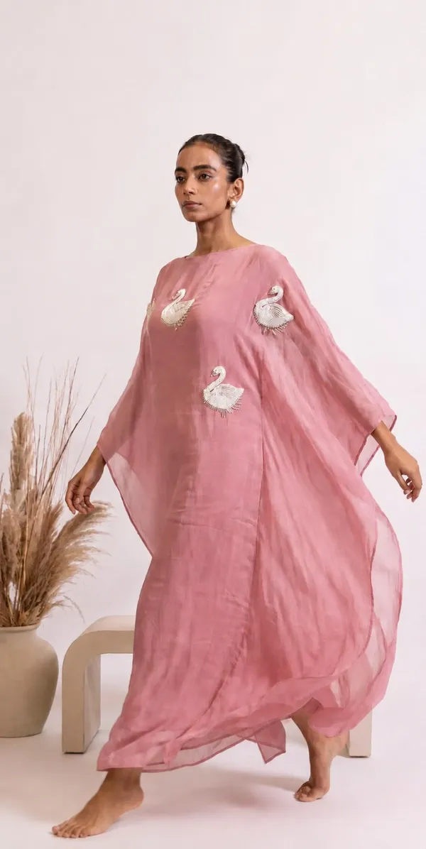 Dusty_Rose_Handcrafted_Swan_Kaftan_Dress_For_Women