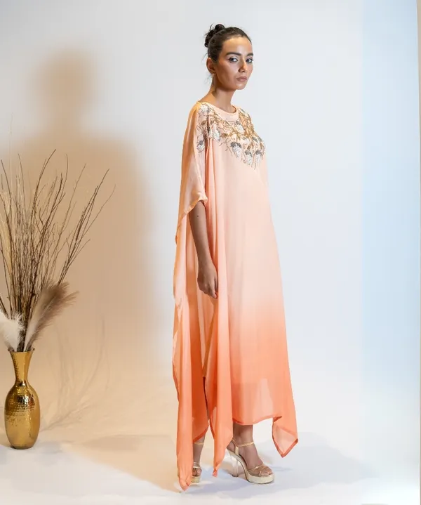 Coral_Peach_Ombre_Embellished_Kaftan_Dress_For_Women