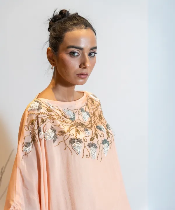 Coral_Peach_Ombre_Embellished_Kaftan_Dress_For_Women