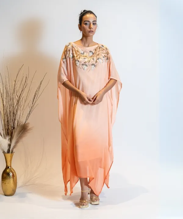 Coral_Peach_Ombre_Embellished_Kaftan_Dress_For_Women
