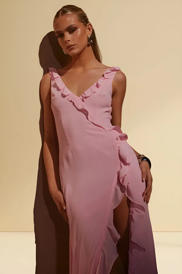 Aurora_Bloom_-_Pink_Ruffled_Long_Maxi_Dress_With_A_Slit