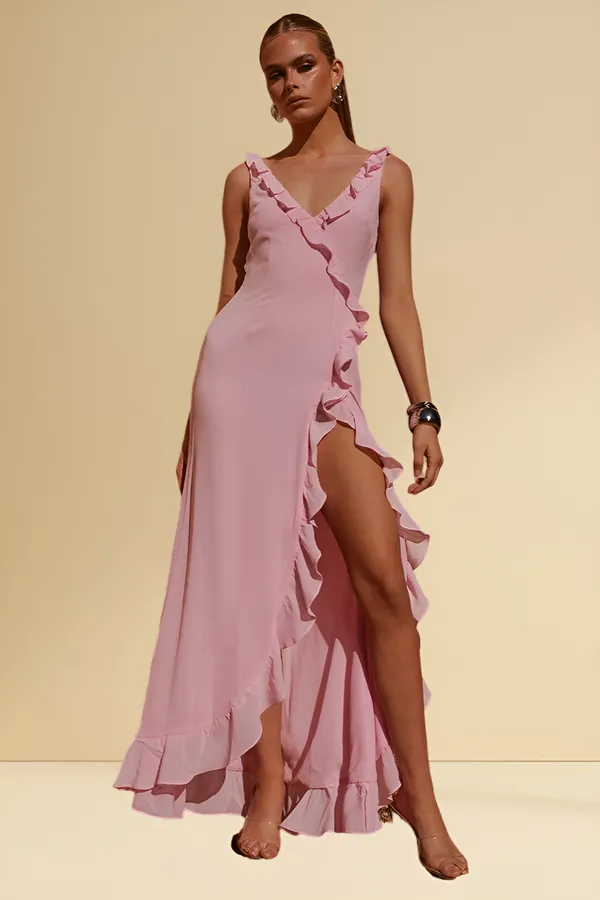 Aurora_Bloom_-_Pink_Ruffled_Long_Maxi_Dress_With_A_Slit