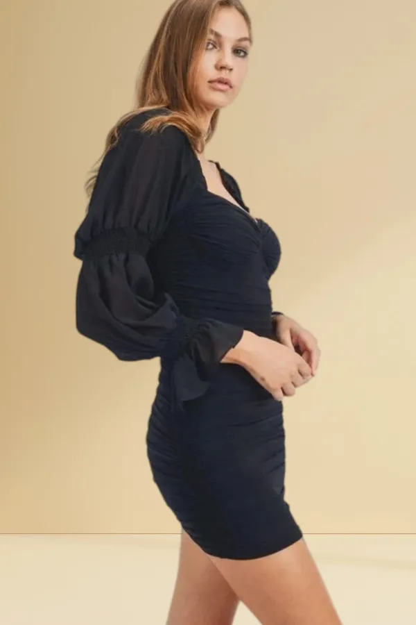 Becco_Black_Sweetheart_Neck_Short_Dress