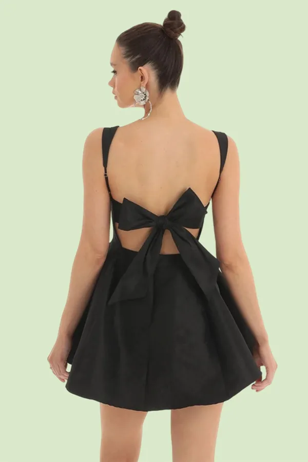 Black_Square_Neck_Backless_With_Bow_Skater_Dress