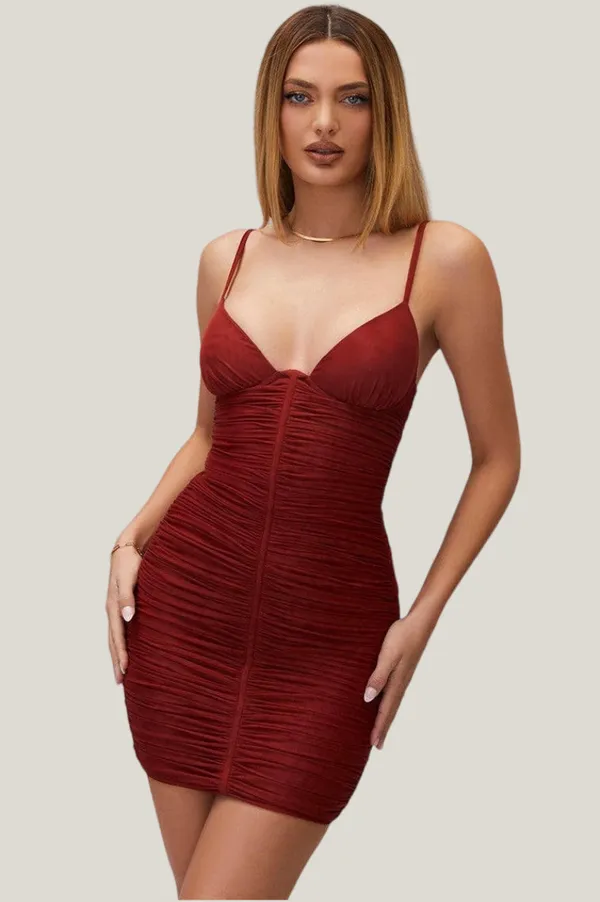Cassey_Luxe_Spaghetti_Strap_Deep_Neck_Mesh_Short_Dress