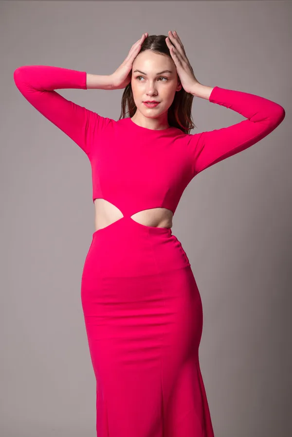 Majestic_Pink_Cutout_Full_Sleeves_Maxi_Dress