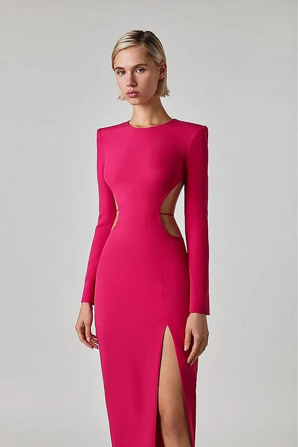 Pink_Statement_Backless_Full_Sleeves_Dress