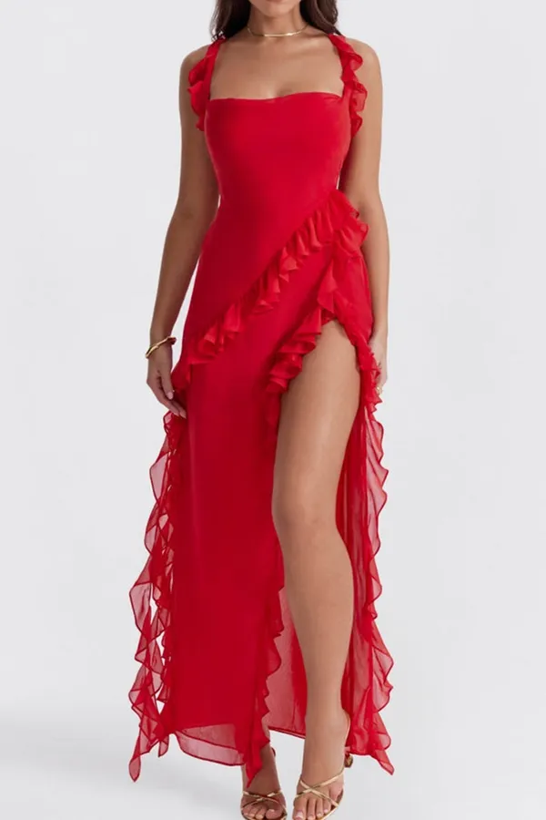 Red_Ruffle_Frill_High_Slit_Maxi_Dress