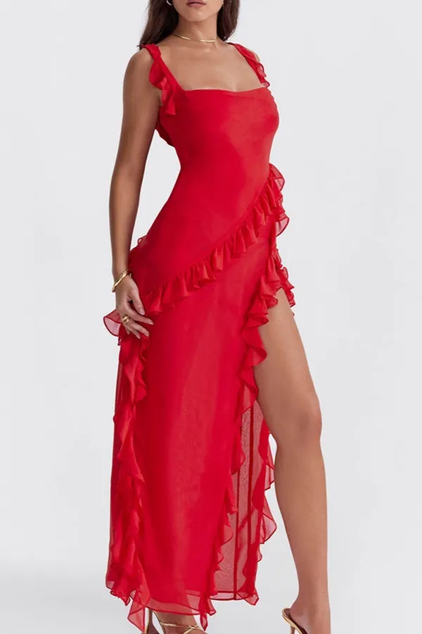 Red_Ruffle_Frill_High_Slit_Maxi_Dress