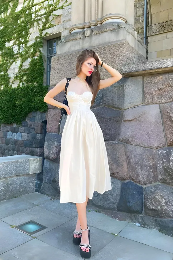 Spaghetti_Strap_Corset_Flare_Midi_Dress