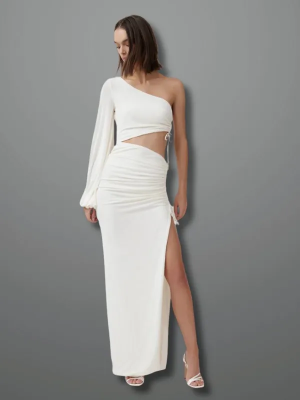 White_Aura_One_Shoulder_Maxi_Dress