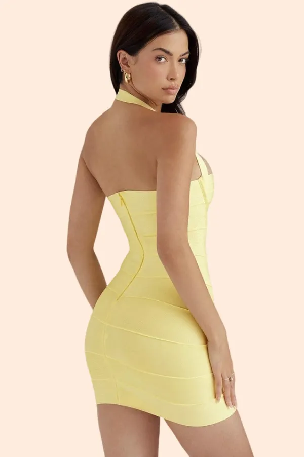 Yellow_Zara_Halterneck_Curve_Bodycon_Dress