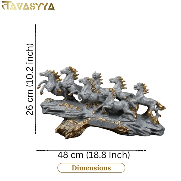 Tavasyya_Seven_Running_Horses_Statue_for_Home_Decor_|_Grey_&_Gold_Feng_Shui_Horse_Showpiece_(18.8_Inch)_|_Vastu_Wealth_&_Success_Symbol_for_Living_Room,_Office_Desk_&_Business_D�cor