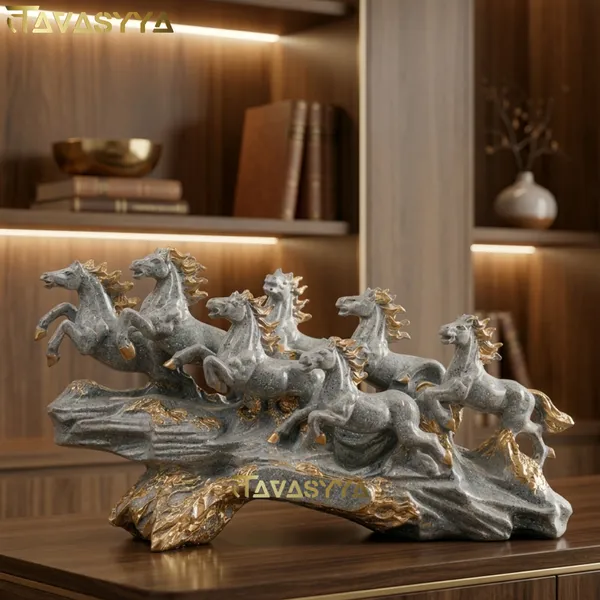 Tavasyya_Seven_Running_Horses_Statue_for_Home_Decor_|_Grey_&_Gold_Feng_Shui_Horse_Showpiece_(18.8_Inch)_|_Vastu_Wealth_&_Success_Symbol_for_Living_Room,_Office_Desk_&_Business_D�cor