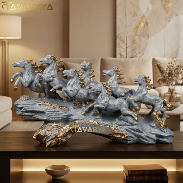 Tavasyya_Seven_Running_Horses_Statue_for_Home_Decor_|_Grey_&_Gold_Feng_Shui_Horse_Showpiece_(18.8_Inch)_|_Vastu_Wealth_&_Success_Symbol_for_Living_Room,_Office_Desk_&_Business_D�cor