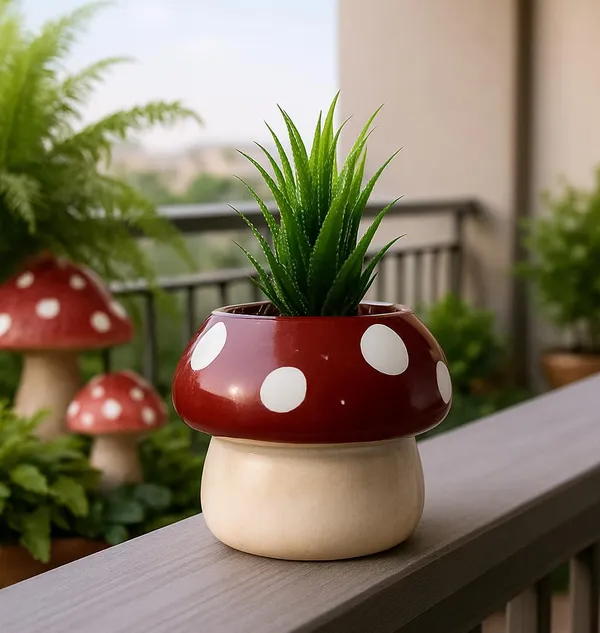 Tavasyya_Mushroom_Shaped_Ceramic_Planter__Cute_Indoor_Plant_Pot_for_Table,_Balcony,_and_Garden_|_Cream_&_Cherry_Red_|_Mushroom_Plant_Pot_|_Cachepot_|_13_cm_H_x_14_cm_D