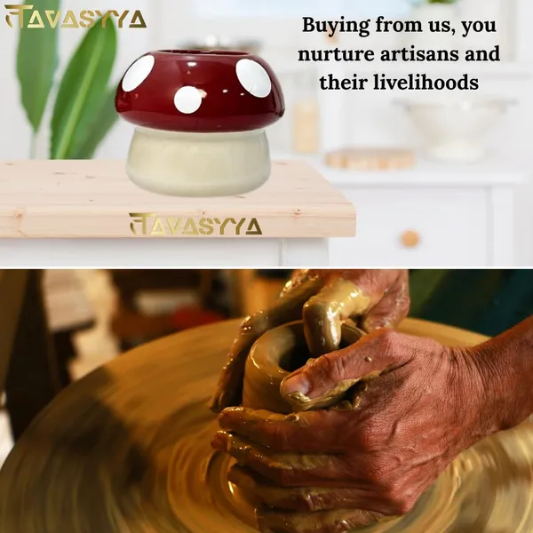 Tavasyya_Mushroom_Shaped_Ceramic_Planter__Cute_Indoor_Plant_Pot_for_Table,_Balcony,_and_Garden_|_Cream_&_Cherry_Red_|_Mushroom_Plant_Pot_|_Cachepot_|_13_cm_H_x_14_cm_D