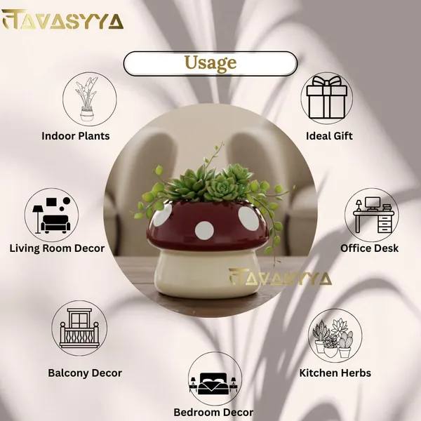 Tavasyya_Mushroom_Shaped_Ceramic_Planter__Cute_Indoor_Plant_Pot_for_Table,_Balcony,_and_Garden_|_Cream_&_Cherry_Red_|_Mushroom_Plant_Pot_|_Cachepot_|_13_cm_H_x_14_cm_D