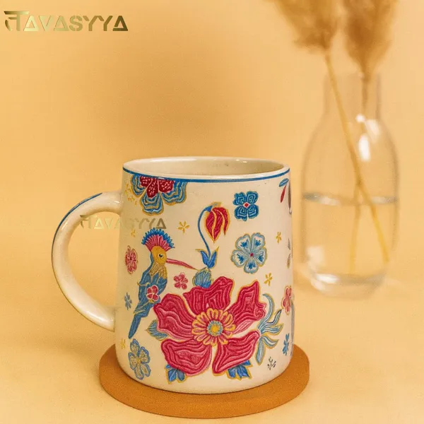Floral_&_Bird_Handmade_Ceramic_Coffee_Mug