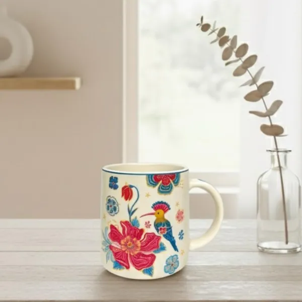 Floral_&_Bird_Handmade_Ceramic_Coffee_Mug