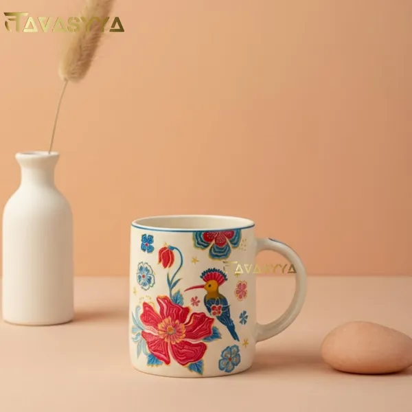 Floral_&_Bird_Handmade_Ceramic_Coffee_Mug