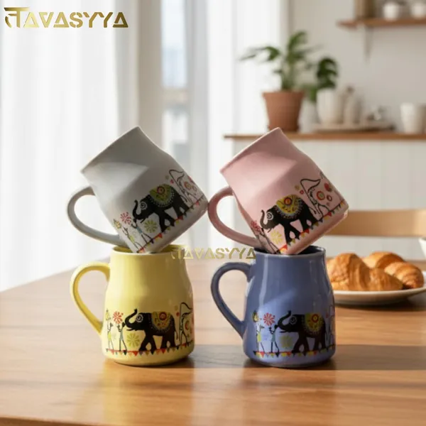 Set_of_6_Multi-Color_Ceramic_Elephant_Print_Cups_|_(Grey,_Pink,_Blue,_Yellow,_Beige)_|_Coffee,_Tea_Cups_|_Microwave_&_Dishwasher_Safe_|_Crockery_Set_for_Daily_Use_&_Gifting