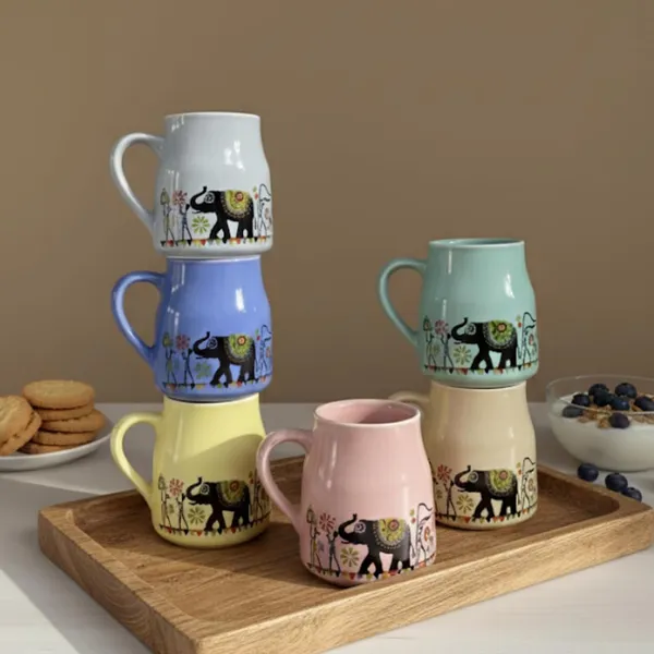 Set_of_6_Multi-Color_Ceramic_Elephant_Print_Cups_|_(Grey,_Pink,_Blue,_Yellow,_Beige)_|_Coffee,_Tea_Cups_|_Microwave_&_Dishwasher_Safe_|_Crockery_Set_for_Daily_Use_&_Gifting