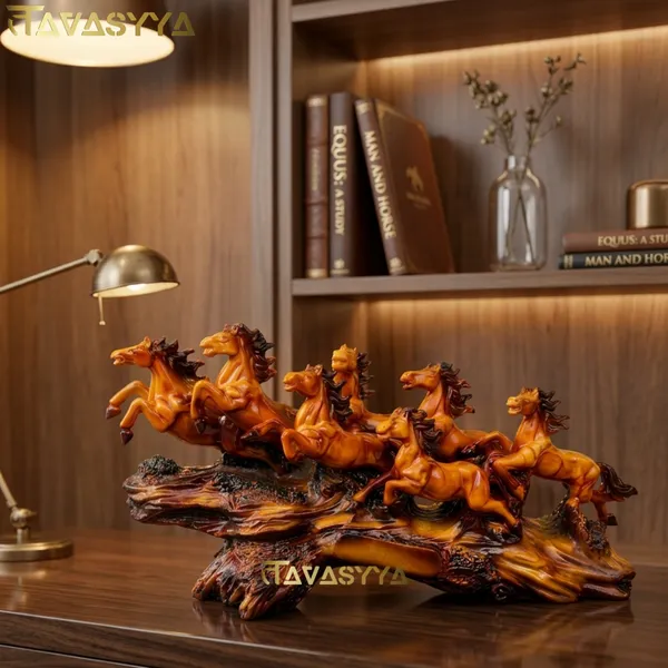 Tavasyya_Running_Seven_Horses_Statue_for_Home_Decor_|_Brown_Feng_Shui_Horse_Showpiece_(18.8_Inch)_|_Vastu_Wealth_&_Success_Symbol_for_Living_Room,_Office_Table_&_Business_D�cor