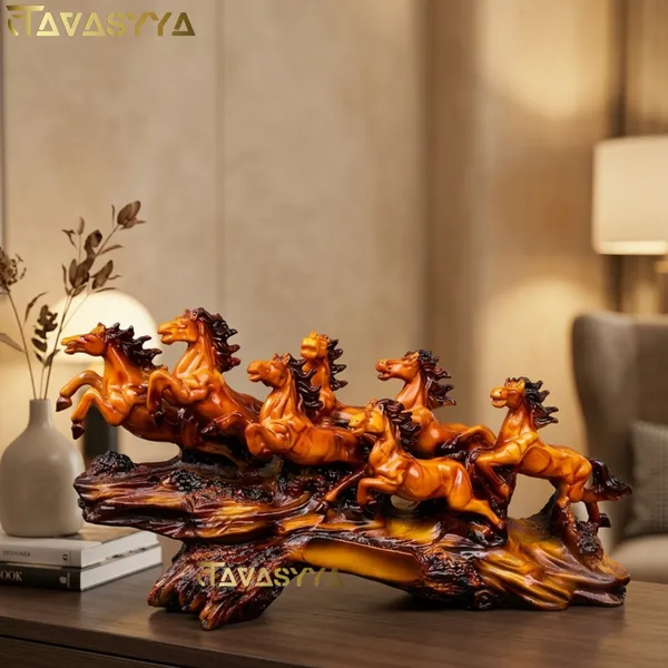 Tavasyya_Running_Seven_Horses_Statue_for_Home_Decor_|_Brown_Feng_Shui_Horse_Showpiece_(18.8_Inch)_|_Vastu_Wealth_&_Success_Symbol_for_Living_Room,_Office_Table_&_Business_D�cor