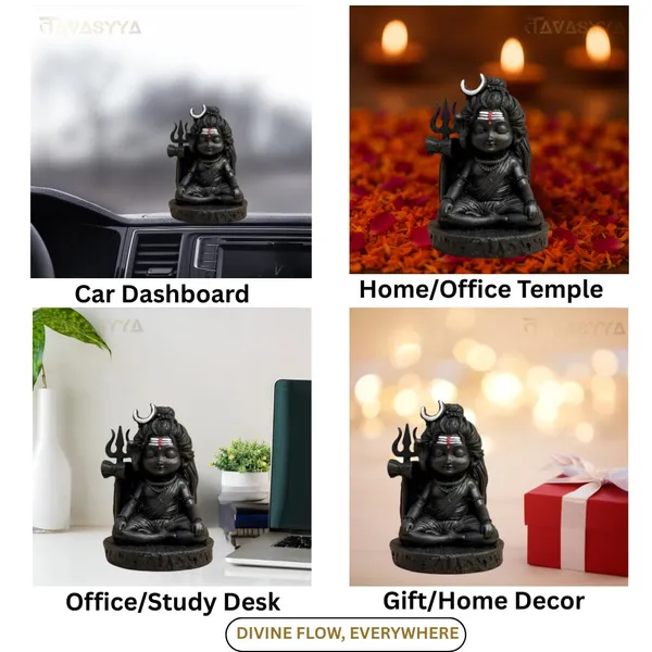 Tavasyya_Bal_Shiv_Figurine_in_Matte_Black_|_Batuk_Bhairav_Murti_for_Car_Interior_|_Cute_Baby_Shiva_Idol_for_Car_Dashboard,_Home_Decor,_Temple,_Office_Table_&_Study_Desk_Decor,_Spiritual_Gift_Showpiece