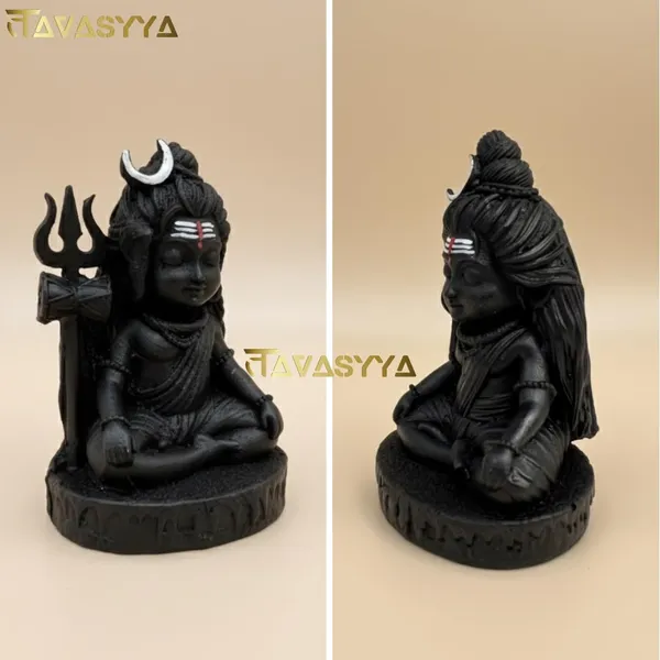 Tavasyya_Bal_Shiv_Figurine_in_Matte_Black_|_Batuk_Bhairav_Murti_for_Car_Interior_|_Cute_Baby_Shiva_Idol_for_Car_Dashboard,_Home_Decor,_Temple,_Office_Table_&_Study_Desk_Decor,_Spiritual_Gift_Showpiece