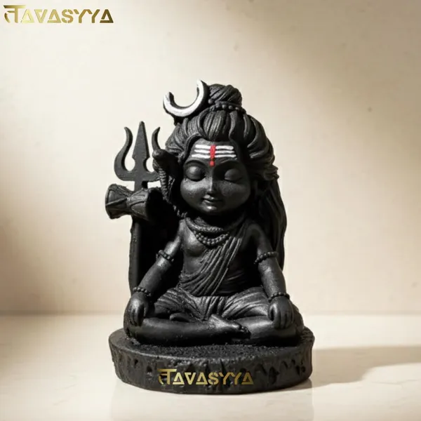 Tavasyya_Bal_Shiv_Figurine_in_Matte_Black_|_Batuk_Bhairav_Murti_for_Car_Interior_|_Cute_Baby_Shiva_Idol_for_Car_Dashboard,_Home_Decor,_Temple,_Office_Table_&_Study_Desk_Decor,_Spiritual_Gift_Showpiece